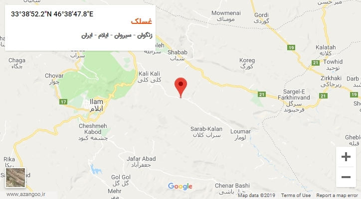 روستای غسلک بر روی نقشه