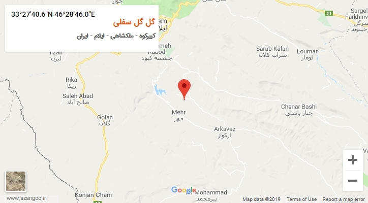 روستای گل گل سفلی بر روی نقشه