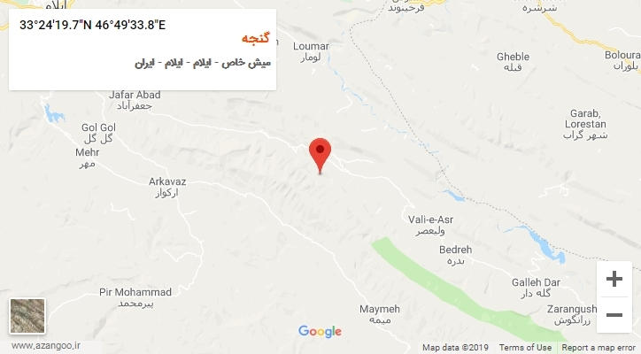 روستای گنجه بر روی نقشه