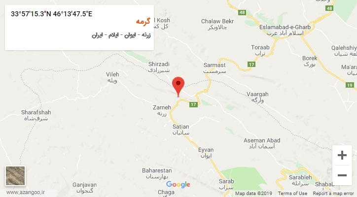 روستای گرمه بر روی نقشه