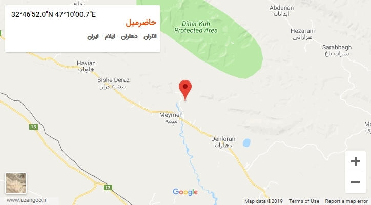 روستای حاضرمیل بر روی نقشه