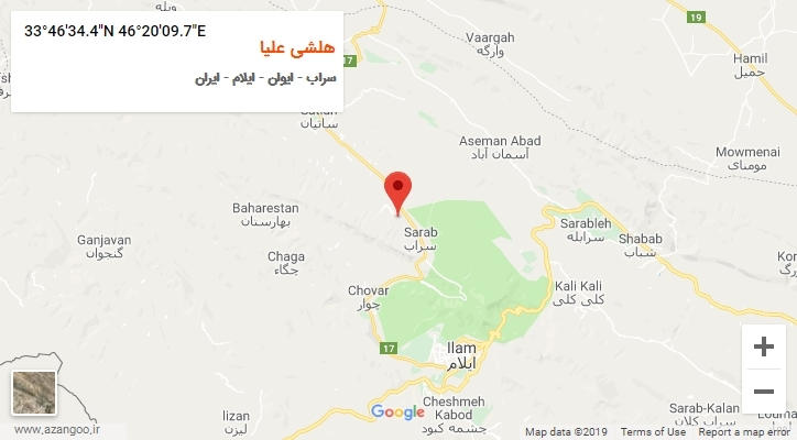 روستای هلشی علیا بر روی نقشه