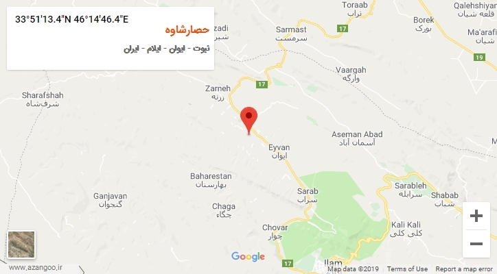 روستای حصارشاوه بر روی نقشه