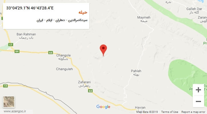 روستای حیله بر روی نقشه