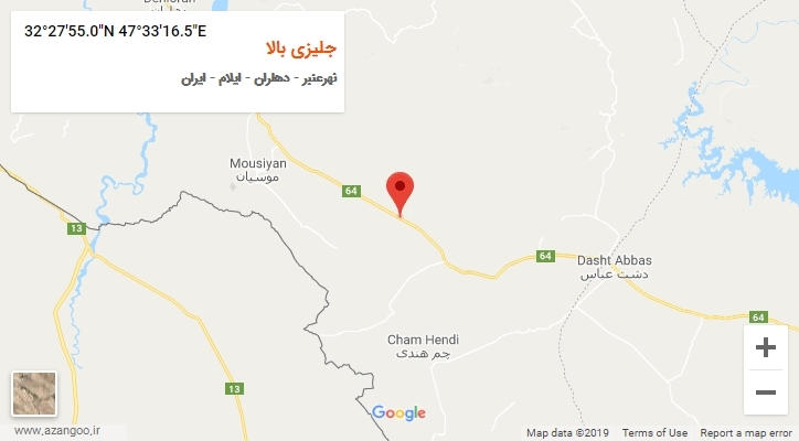 روستای جلیزی بالا بر روی نقشه