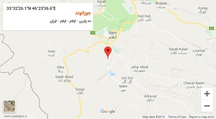 روستای جوزانوند بر روی نقشه