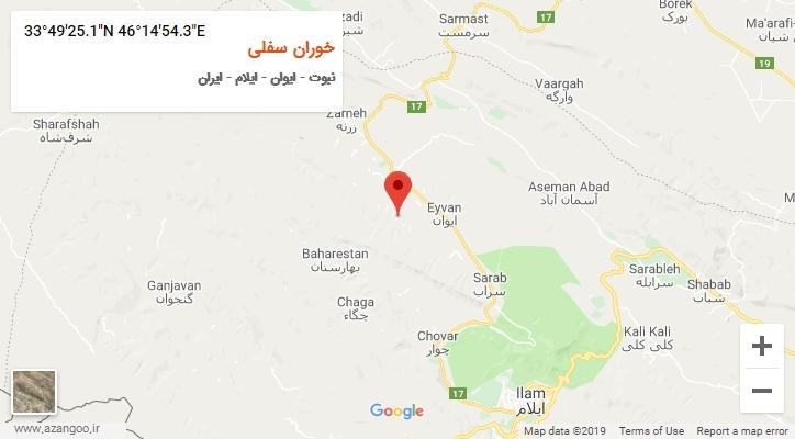 روستای خوران سفلی بر روی نقشه