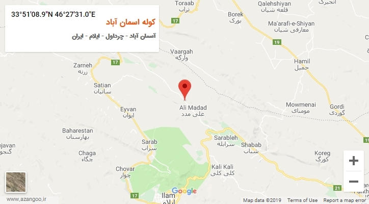 روستای کوله اسمان آباد بر روی نقشه