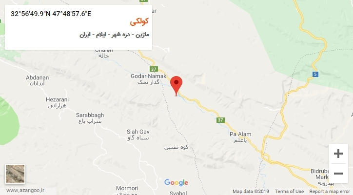 روستای کولکی بر روی نقشه