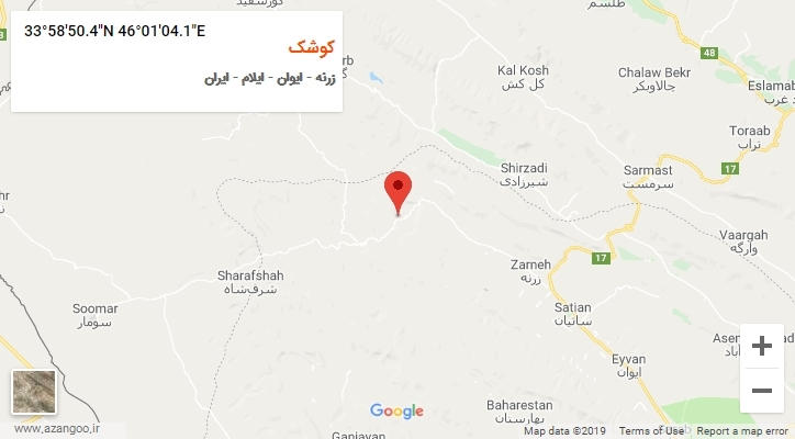 روستای کوشک بر روی نقشه