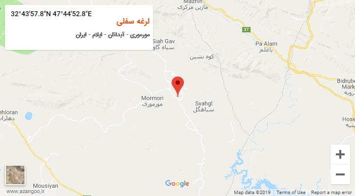 روستای لرغه سفلی بر روی نقشه