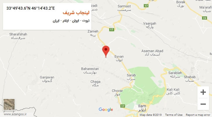 روستای لینجاب شریف بر روی نقشه