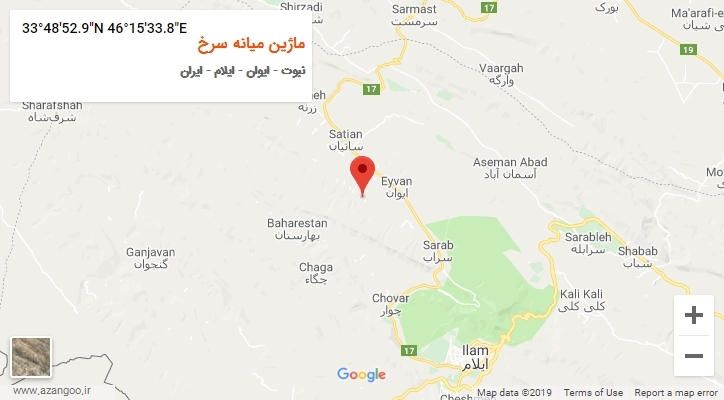 روستای ماژین میانه سرخ بر روی نقشه