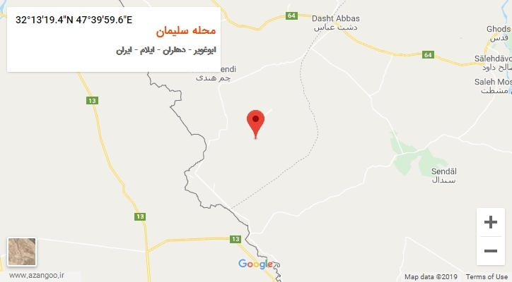 روستای محله سلیمان بر روی نقشه