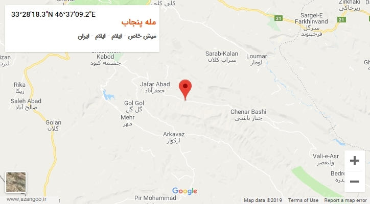 روستای مله پنجاب بر روی نقشه