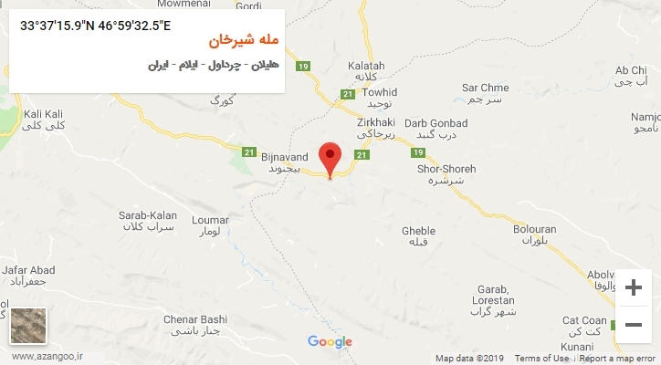 روستای مله شیرخان بر روی نقشه
