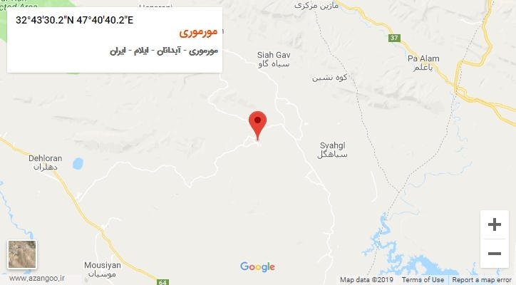 روستای مورموری بر روی نقشه
