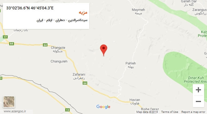 روستای مزیه بر روی نقشه