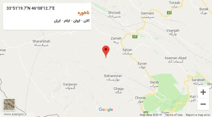 روستای ناخوره بر روی نقشه