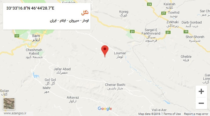 روستای نگل بر روی نقشه