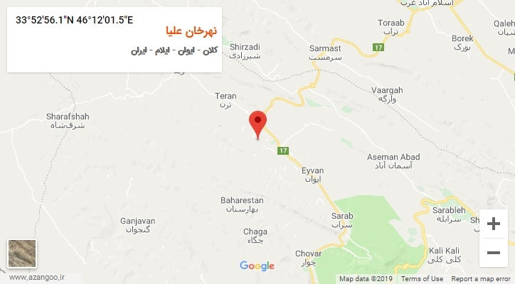 روستای نهرخان علیا بر روی نقشه