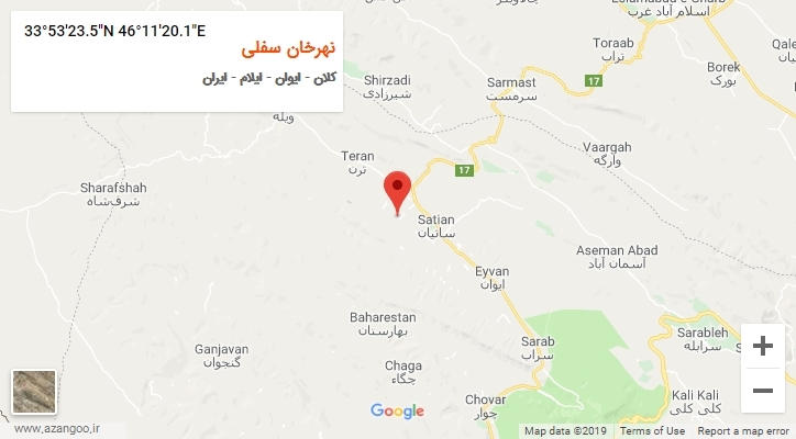 روستای نهرخان سفلی بر روی نقشه