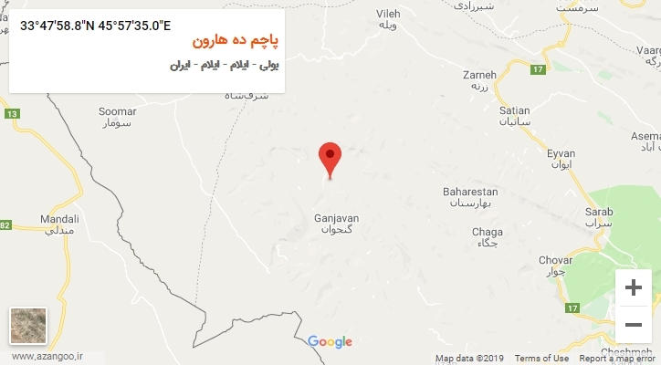 روستای پاچم ده هارون بر روی نقشه