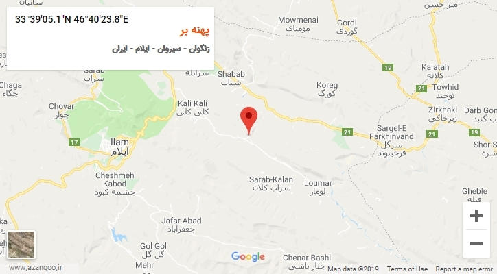 روستای پهنه بر بر روی نقشه