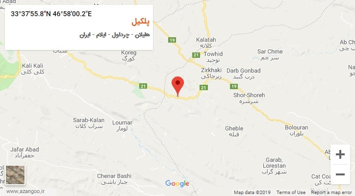 روستای پلکیل بر روی نقشه
