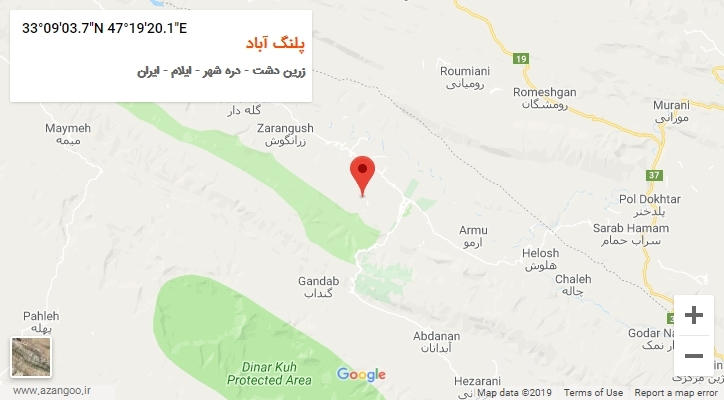 روستای پلنگ آباد بر روی نقشه