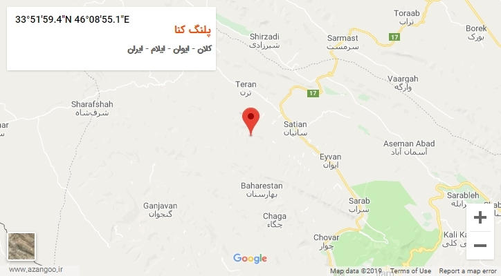 روستای پلنگ کنا بر روی نقشه