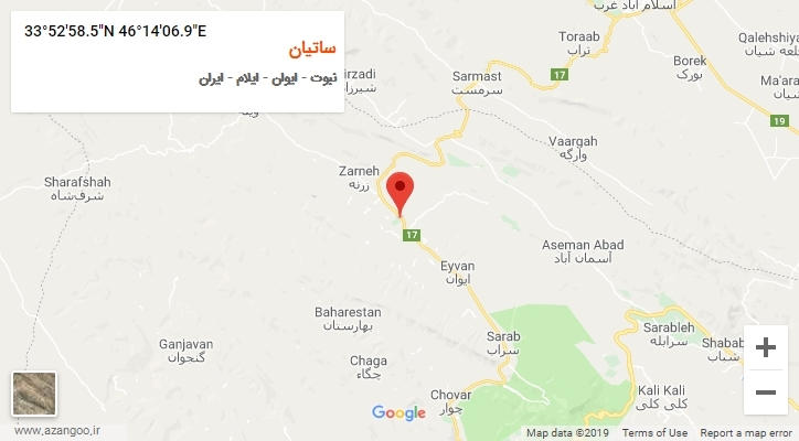 روستای ساتیان بر روی نقشه