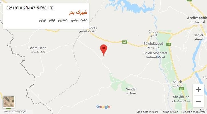 روستای شهرک بدر بر روی نقشه