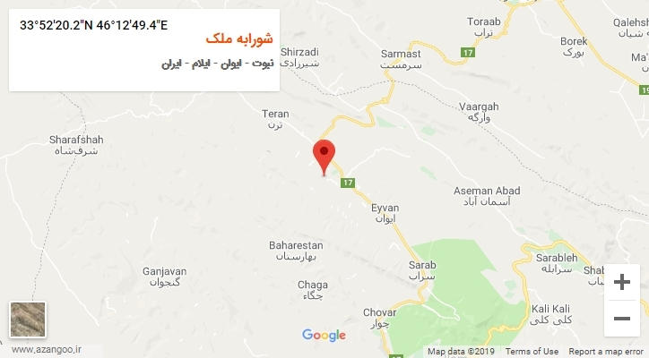 روستای شورابه ملک بر روی نقشه