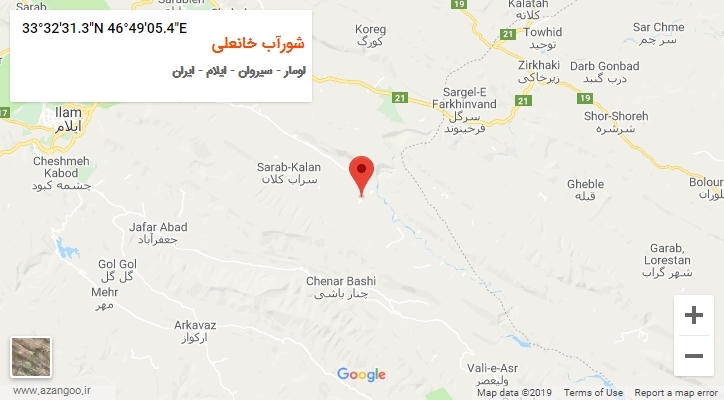 روستای شورآب خانعلی بر روی نقشه