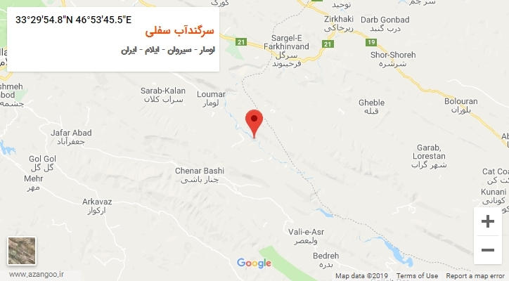 روستای سرگندآب سفلی بر روی نقشه