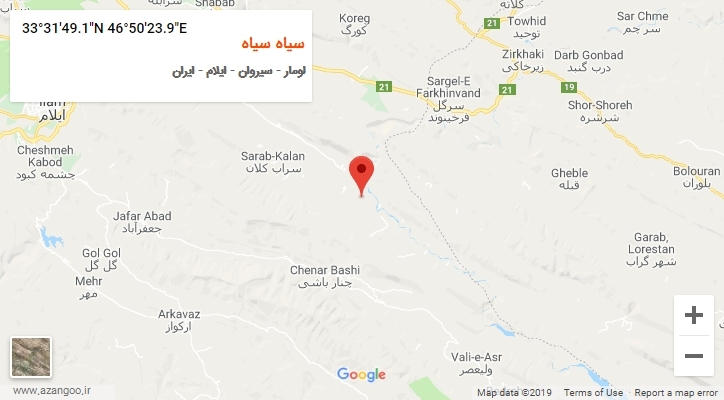 روستای سیاه سیاه بر روی نقشه