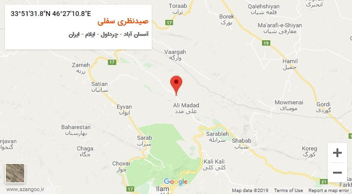 روستای صیدنظری سفلی بر روی نقشه