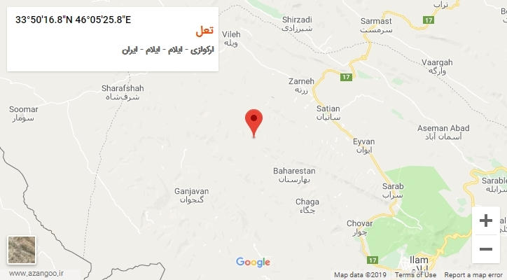 روستای تعل بر روی نقشه