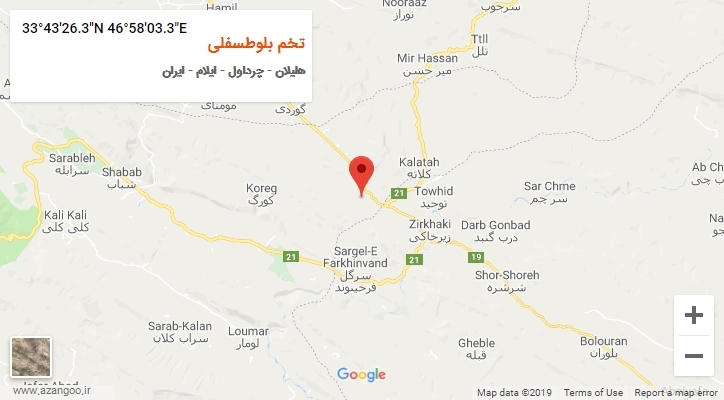 روستای تخم بلوطسفلی بر روی نقشه