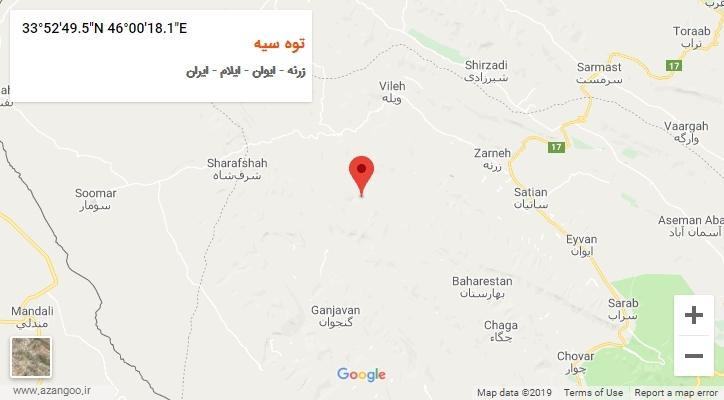 روستای توه سیه بر روی نقشه