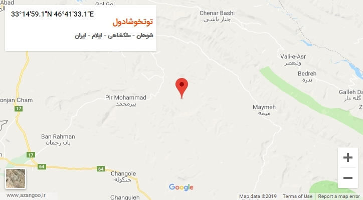 روستای توتخوشادول بر روی نقشه