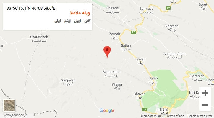 روستای ویله ملاملا بر روی نقشه