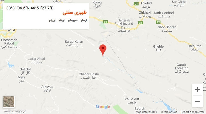 روستای ظهیری سفلی بر روی نقشه