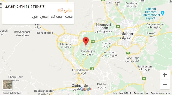 روستای عباس آباد بر روی نقشه