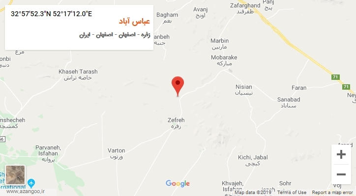 روستای عباس آباد بر روی نقشه