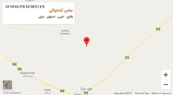 روستای عباس آبادتوکلی بر روی نقشه