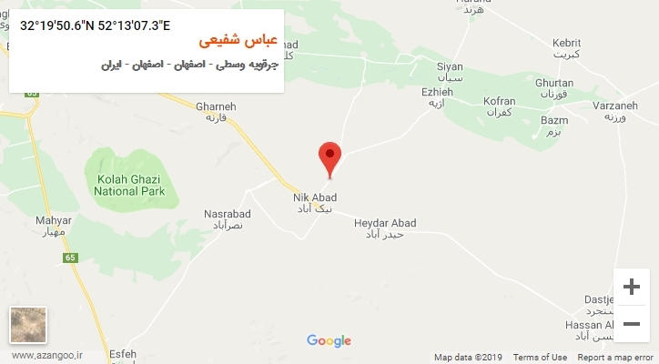 روستای عباس شفیعی بر روی نقشه