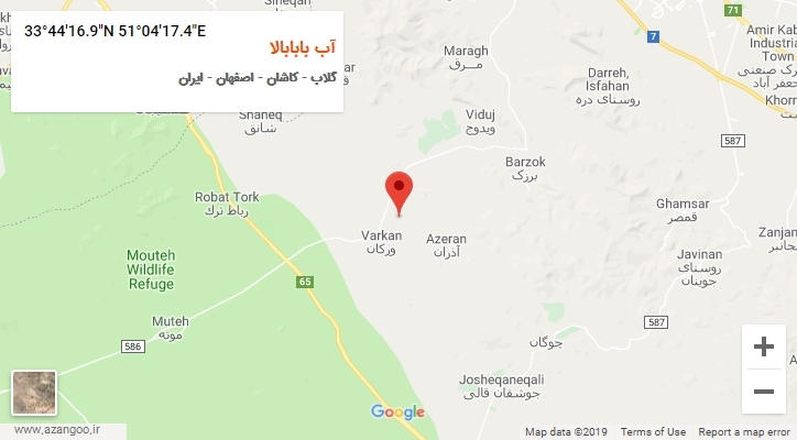 روستای آب بابابالا بر روی نقشه