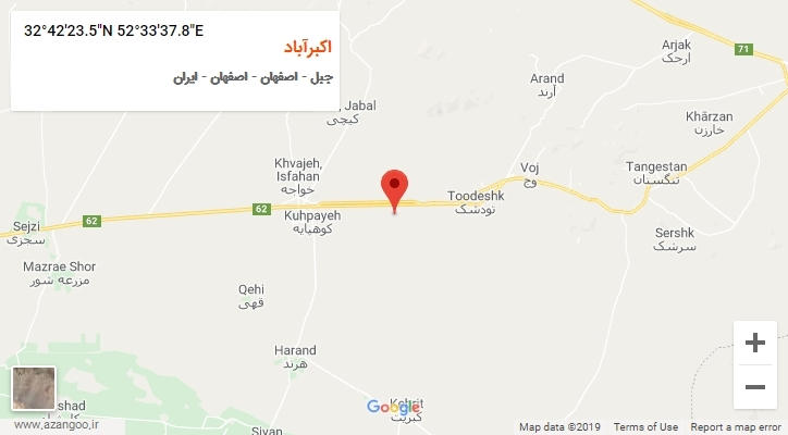 روستای اکبرآباد بر روی نقشه